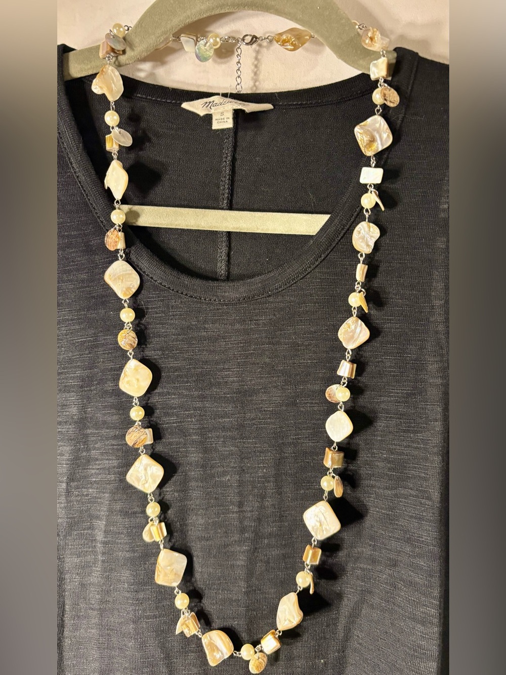 Vintage Mother of Pearl & Abalone Statement Necklace - Coastal Grandma